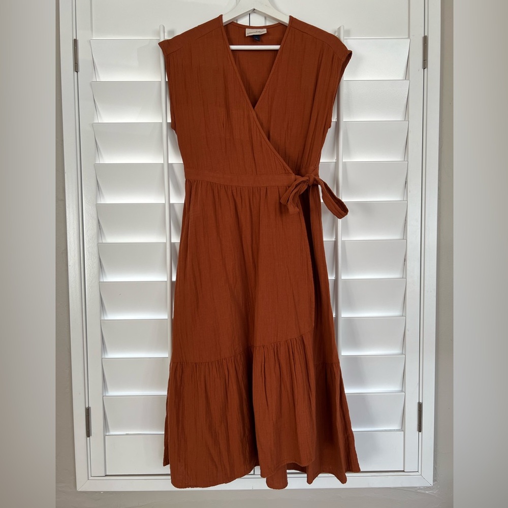 Universal Thread Terracotta Wrap Midi Dress